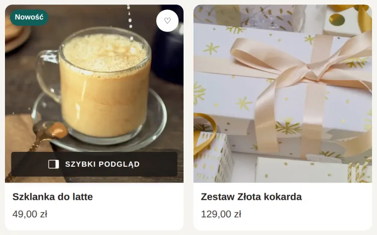 Przycisk układu B na kafelku Szklanka do latte.