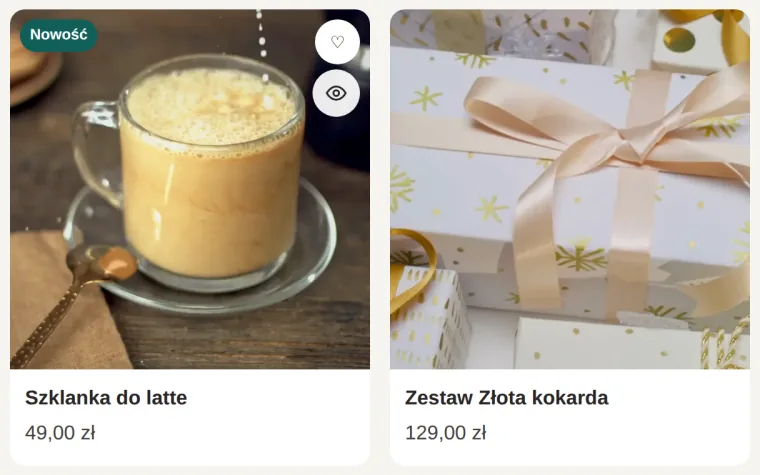 Przycisk układu C na kafelku Szklanka do latte.